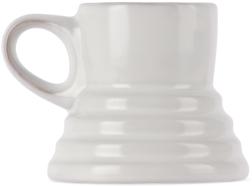 White No-Spill Mug by BKLYN CLAY on Sale