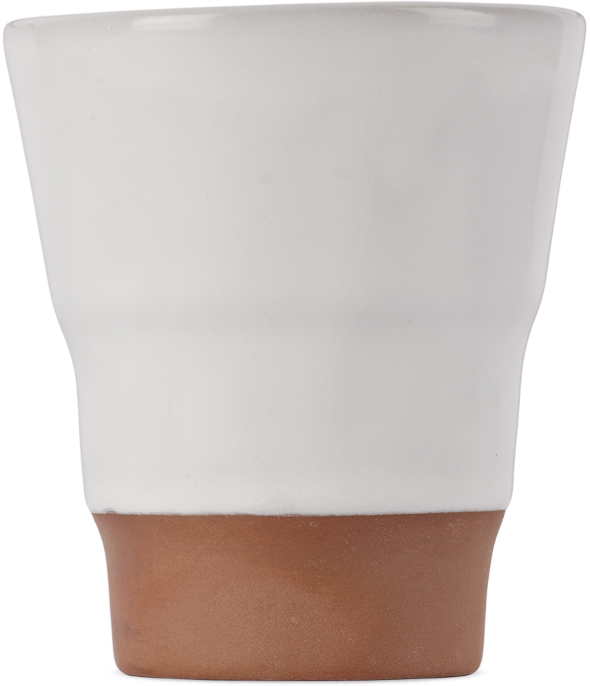 White No-Spill Mug by BKLYN CLAY on Sale