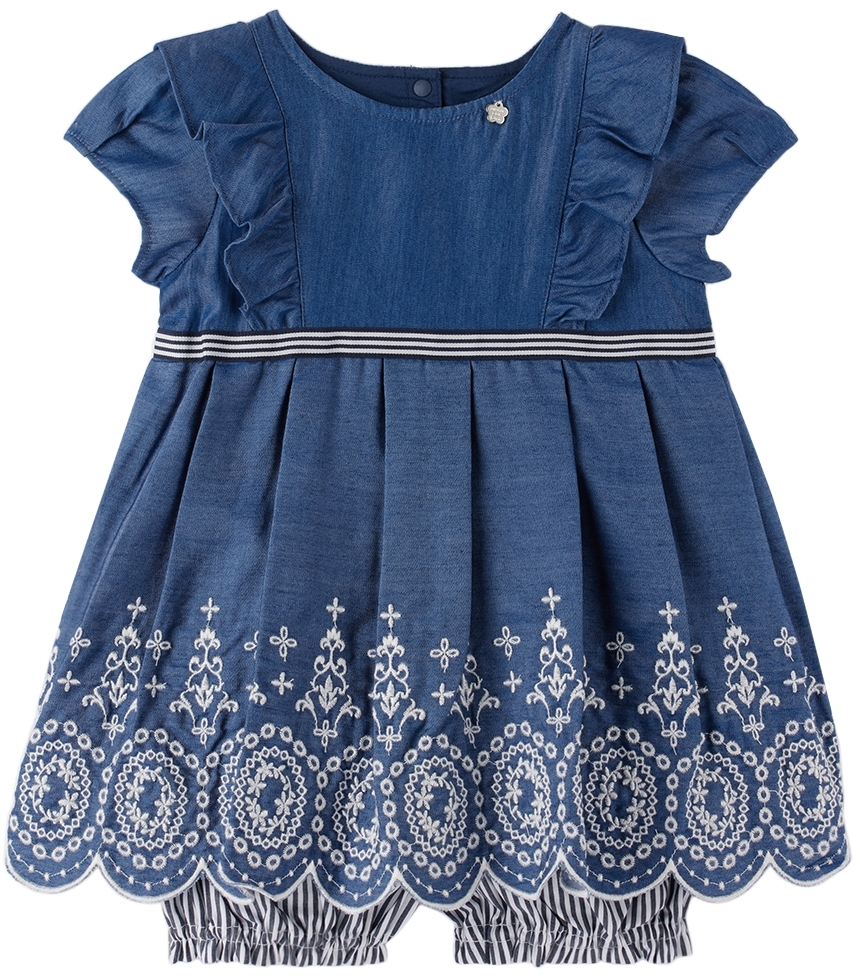 Anna Sui Mini Ssense Exclusive Baby Blue Dress & Bloomers Set In Blue 51