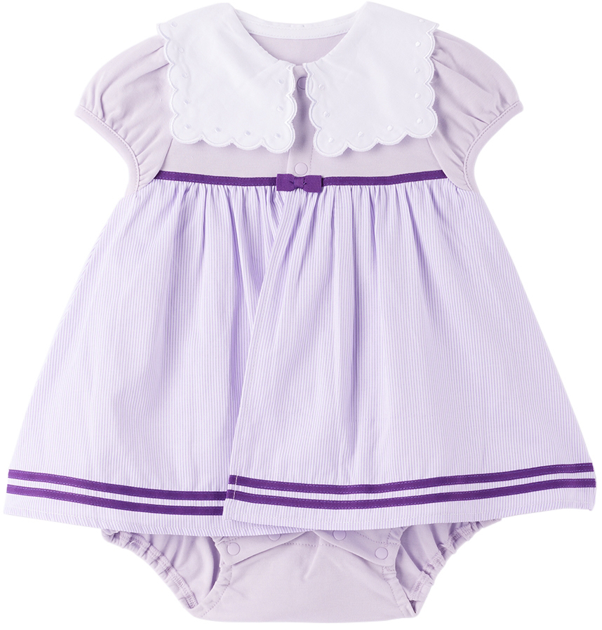 Anna Sui Mini Ssense Exclusive Baby Purple Scalloped Collar Dress In Lavender 61