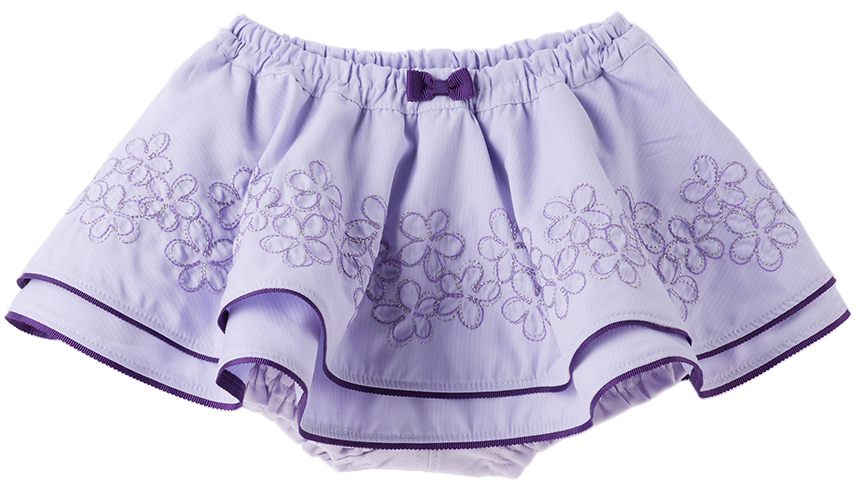 Anna Sui Mini Kids' Ssense Exclusive Baby Purple Floral Skirt In Lavender 61