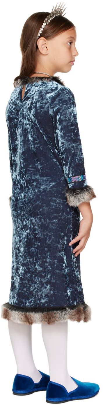 Anna Sui Ssense Exclusive Kids Blue Princess Halloween Costume Dress In Slate Blue Multi