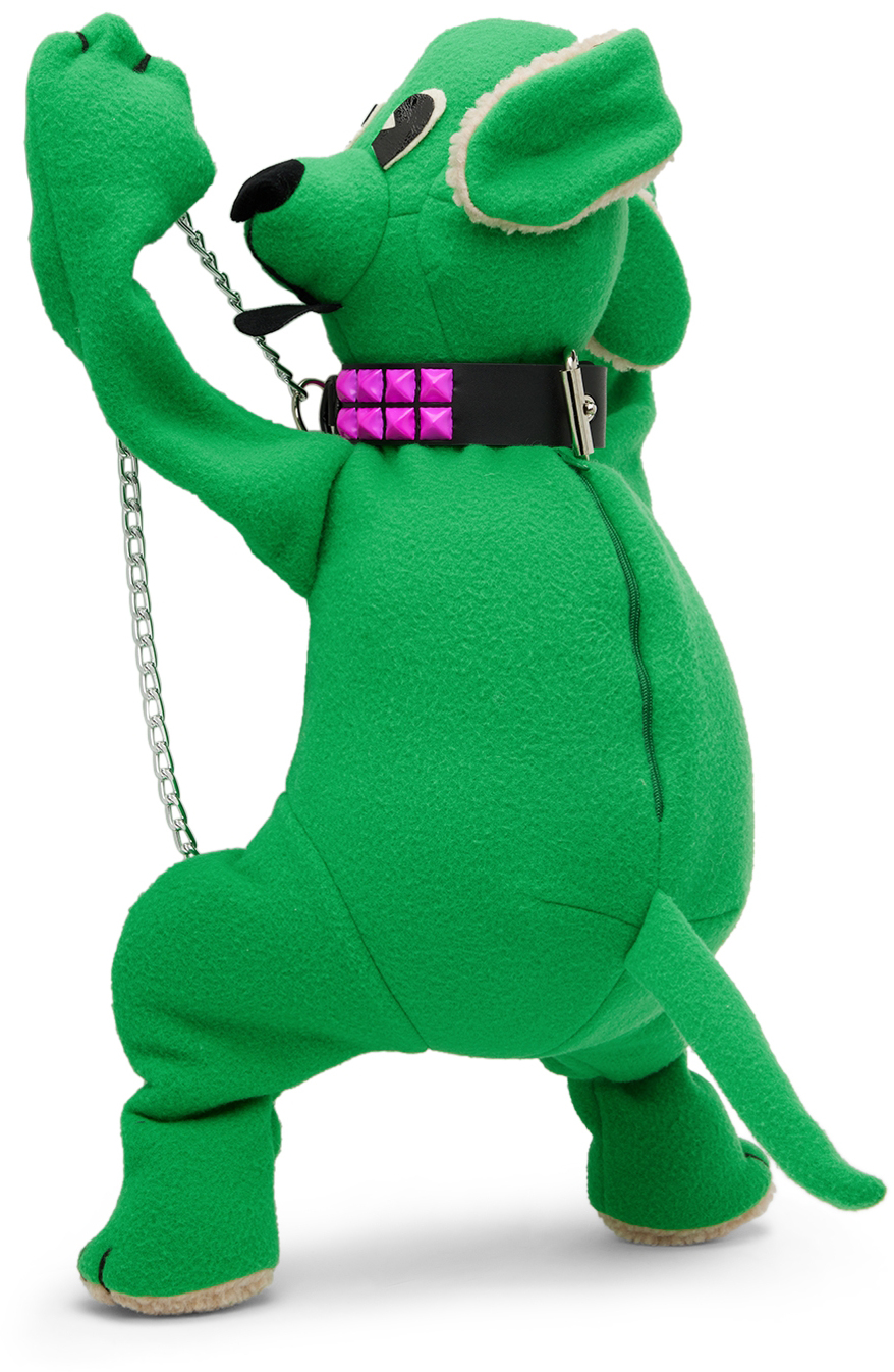 Anna Sui Ssense Exclusive Kids Green Fleece Doggy Backpack In Green