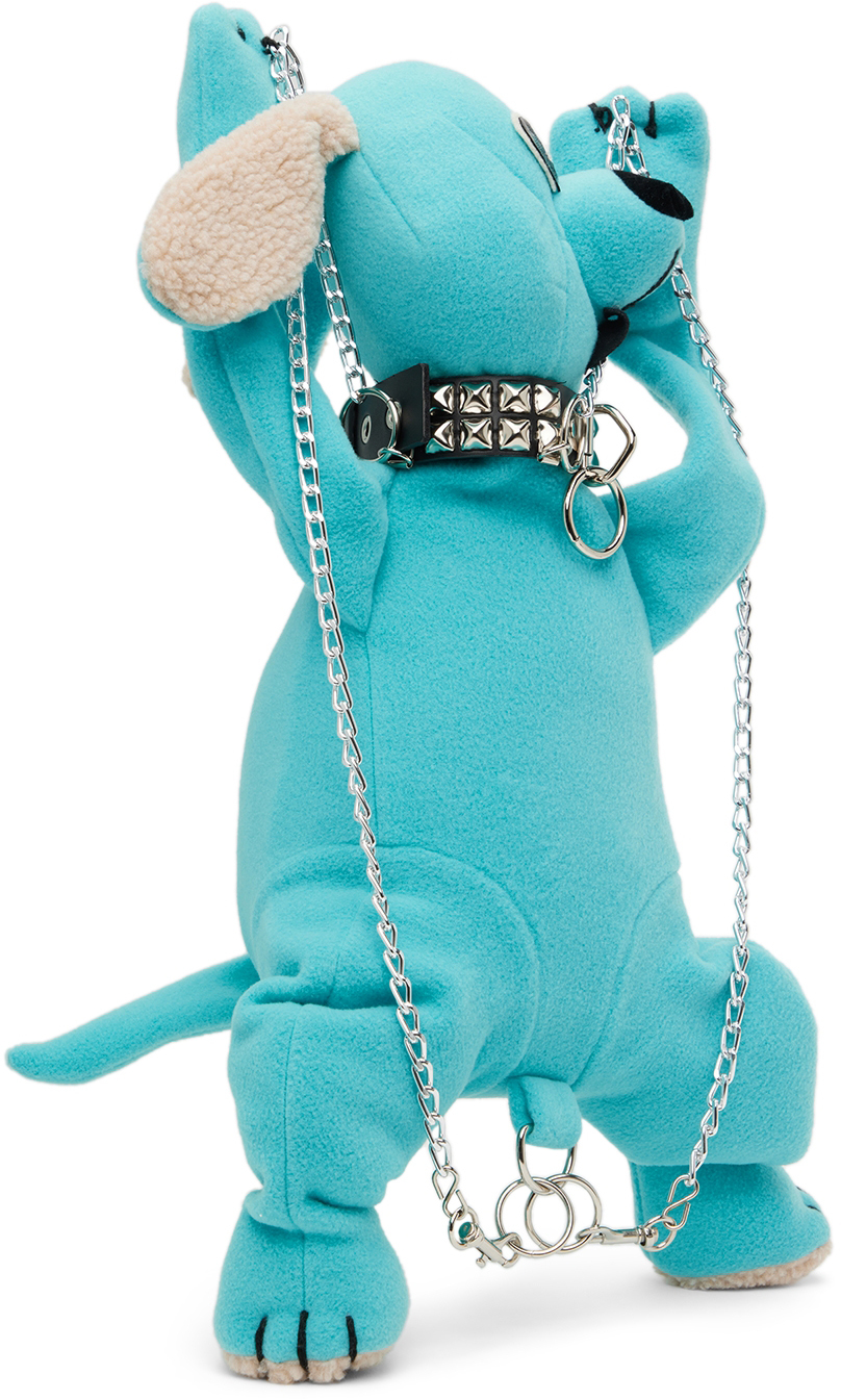 ANNA SUI MINI SSENSE EXCLUSIVE KIDS BLUE FLEECE DOGGY BACKPACK 