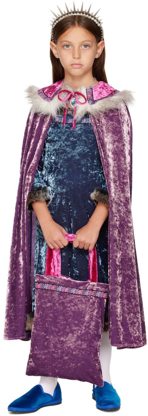 Anna Sui Ssense Exclusive Kids Purple Prince Halloween Cape In Lavender Multi