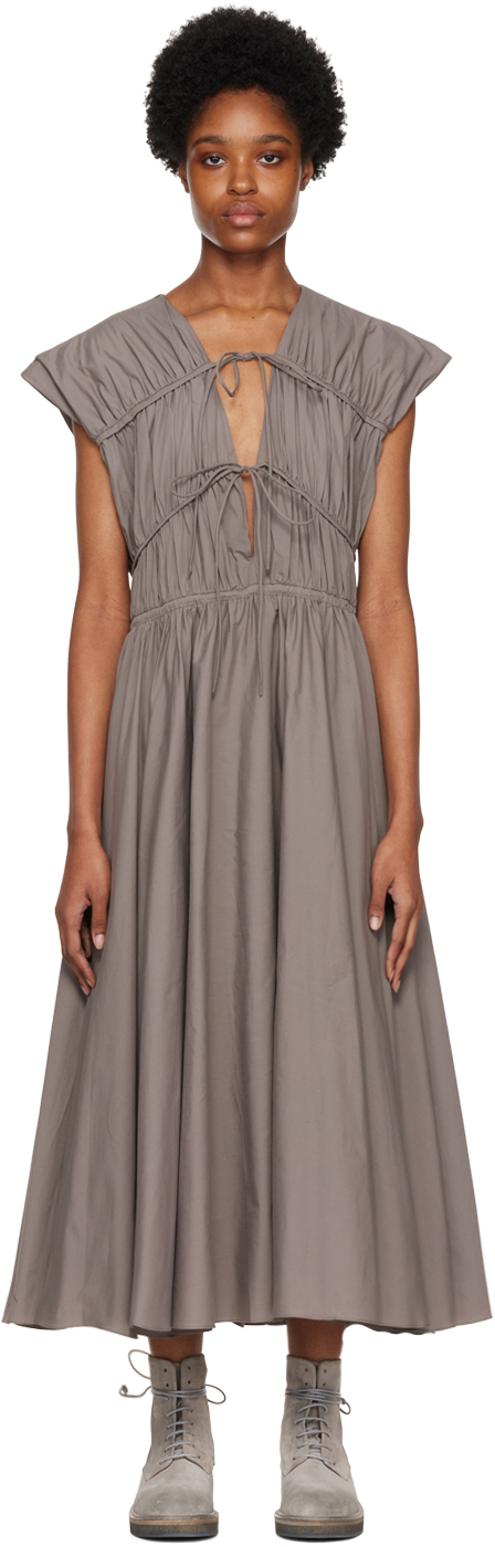Taupe Ceres Midi Dress by TOVE on Sale