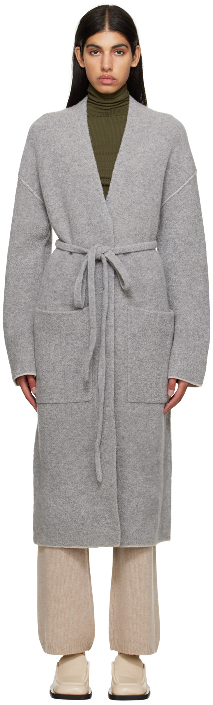 Joseph Gray Merino Wool Coat In Mid Grey 1030