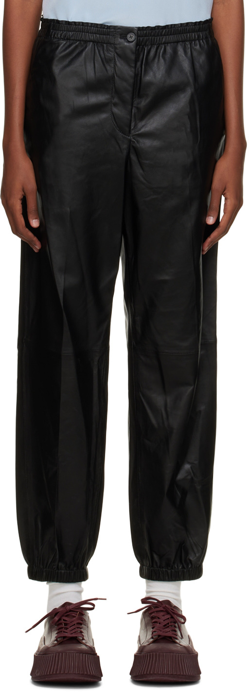 Black Viscount Leather Pants