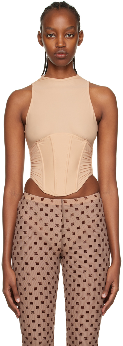 Beige Pandora Corset Tank Top