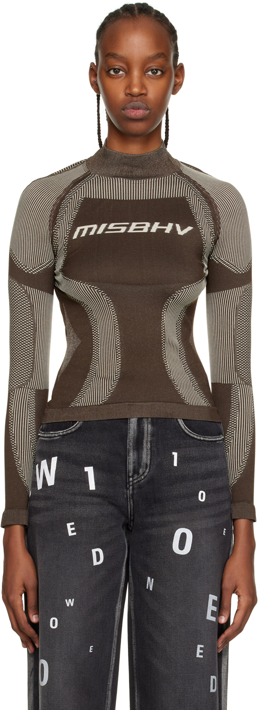 Brown Active Long Sleeve Top by MISBHV on Sale