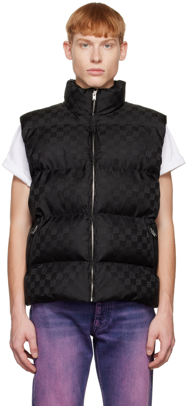 MISBHV: Black Monogram Puffer Vest