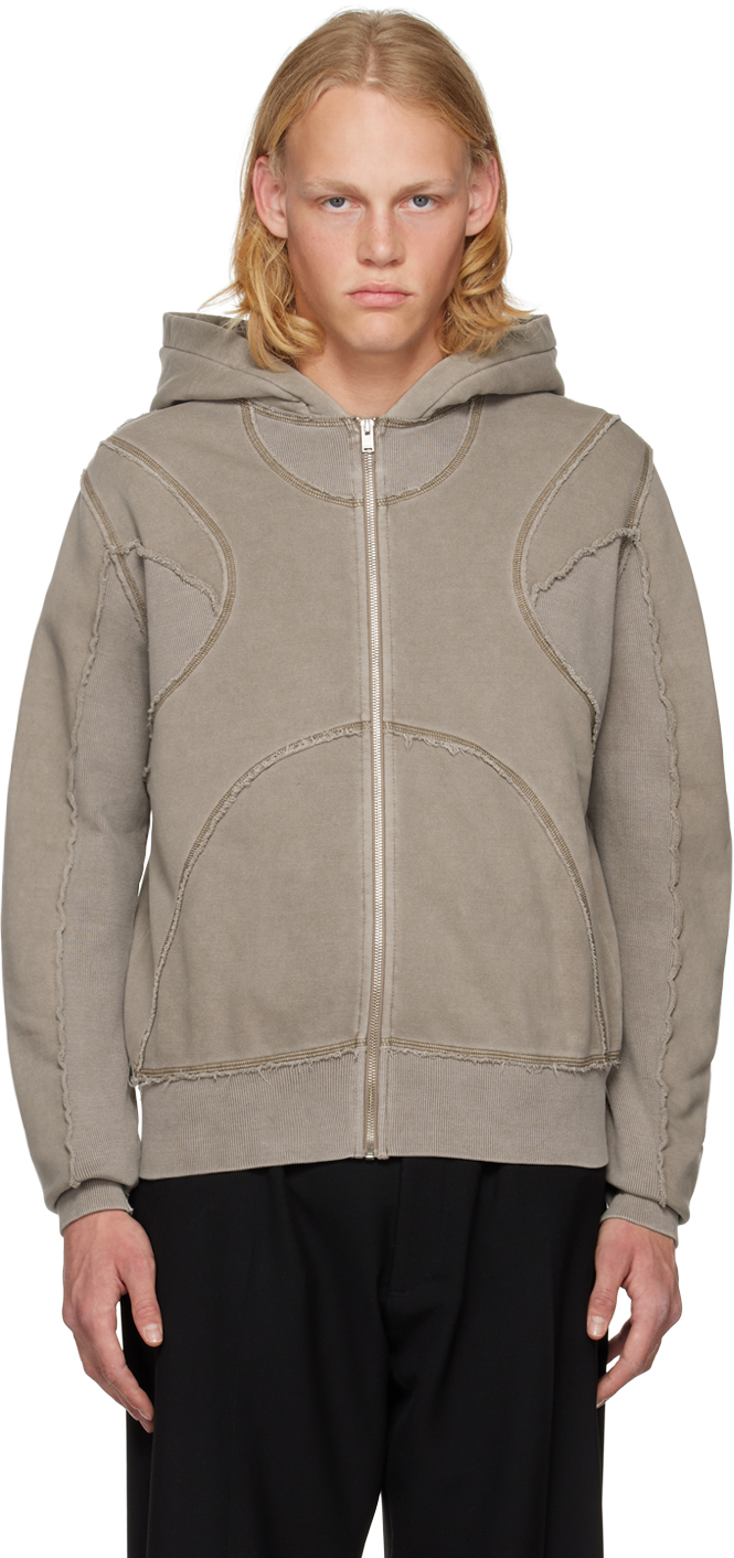 Misbhv Taupe X Zipped Hoodie | ModeSens