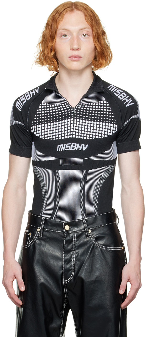 Black Sport Active Classic HalfZip Turtleneck by MISBHV on Sale