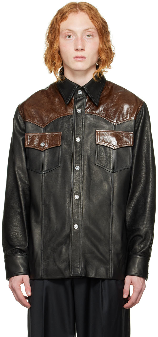 SSENSE Men Clothing Jackets Leather Jackets Black Nicole Leather Jacket 