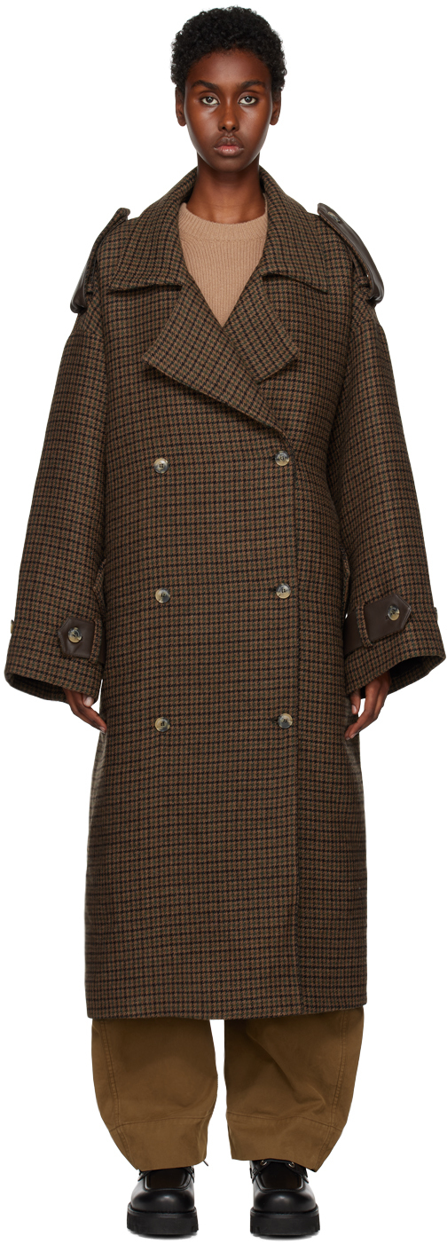 The Mannei Shamali Oversize Coat In Pepitka