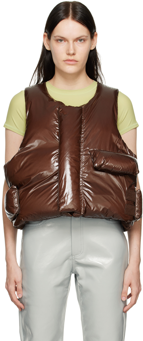 Brown Pillow Down Vest
