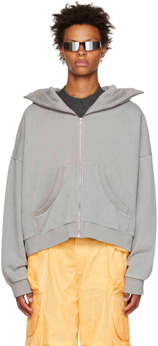 Entire Studios: Gray Full Zip Hoodie | SSENSE Canada