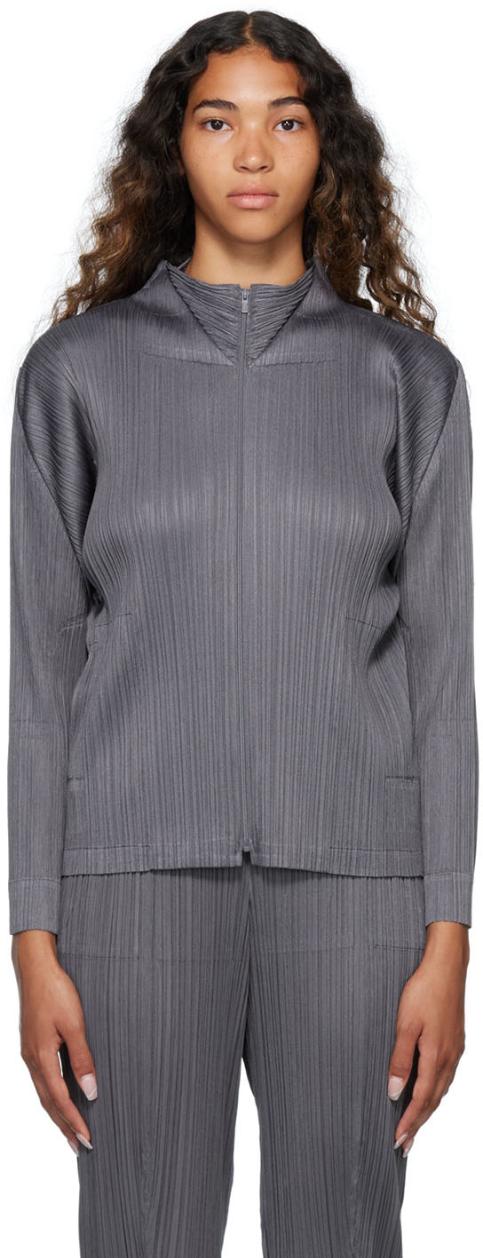 Pleats Please Issey Miyake Gray Monthly Colors July Jacket