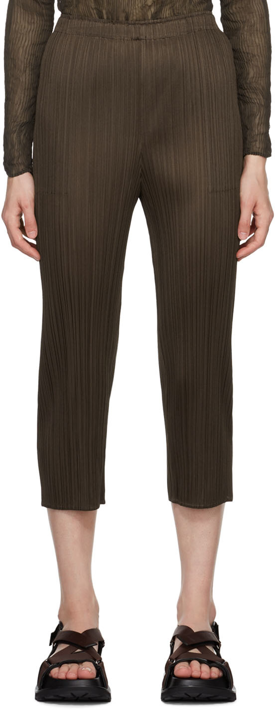 Pleats Please Issey Miyake Brown Monthly Colors June Trousers