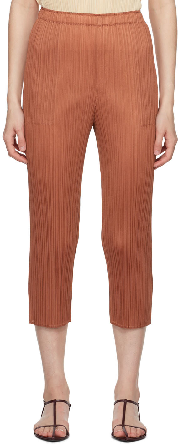 Pleats Please Issey Miyake Brown Monthly Colors June Trousers