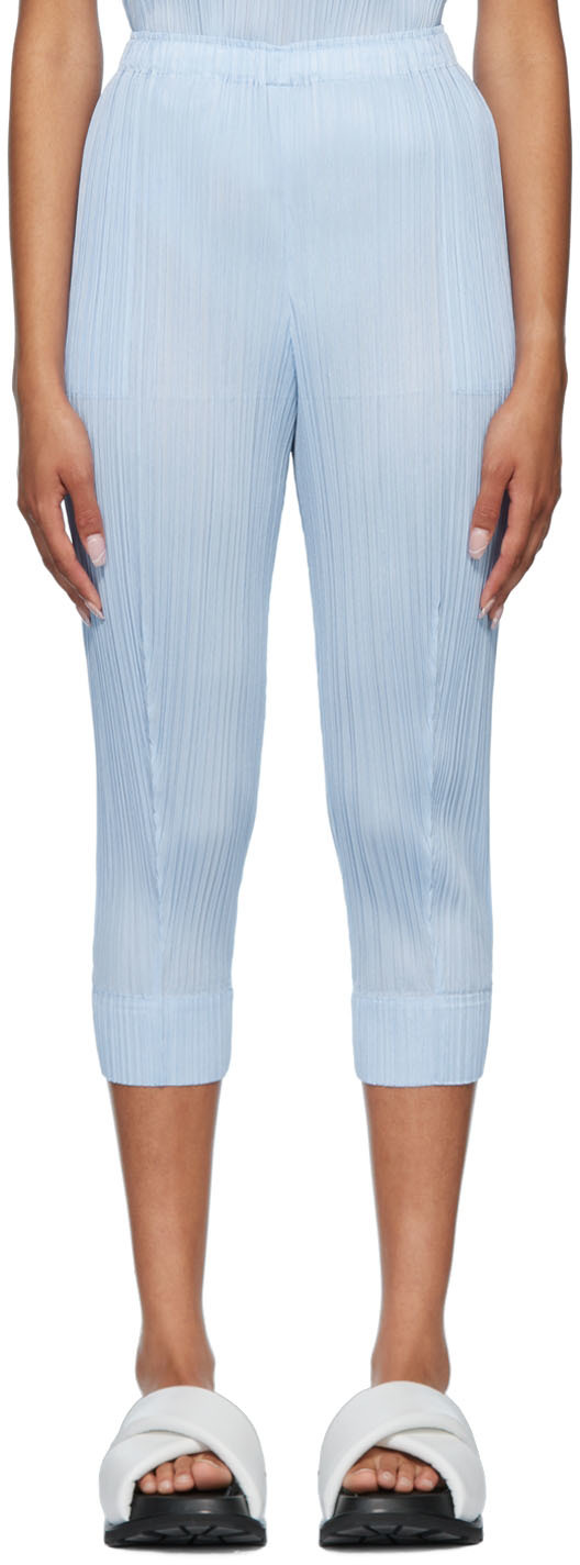 Pleats Please Issey Miyake Blue Monthly Colors July Trousers