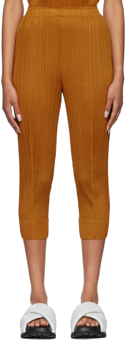 Pleats Please Issey Miyake Brown Monthly Colors July Trousers