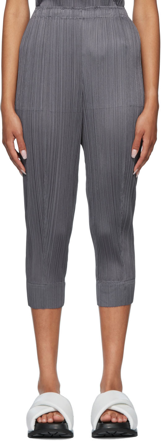Pleats Please Issey Miyake Gray Monthly Colors July Trousers