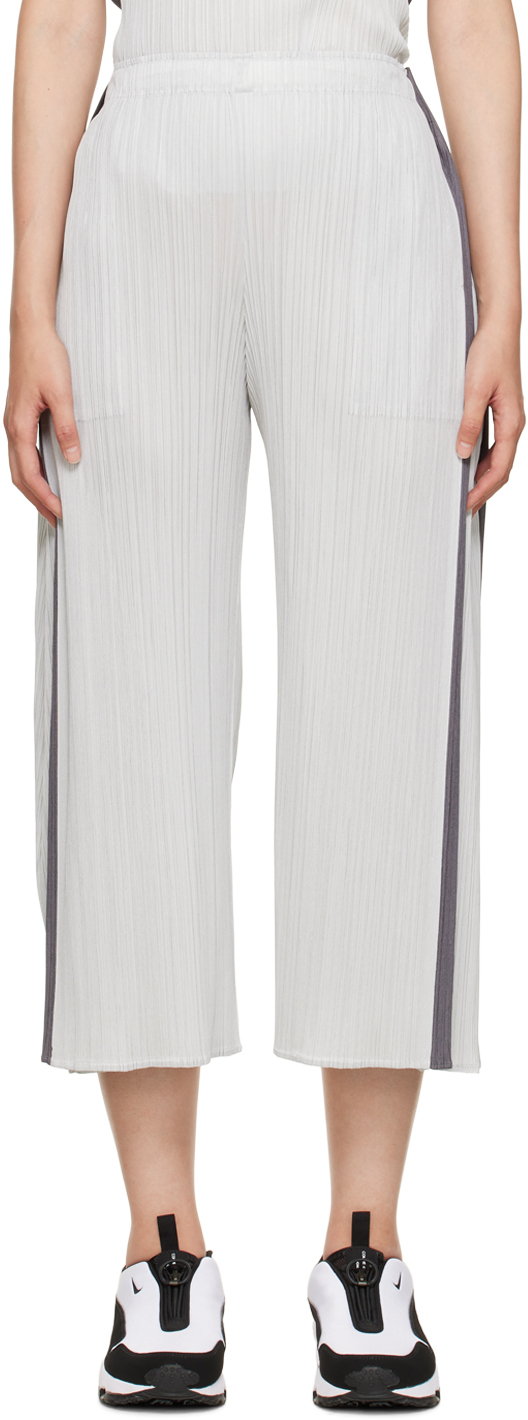 Pleats Please Issey Miyake Gray Rectangle Trousers