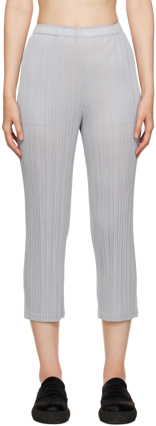 Pleats Please Issey Miyake: Gray Monthly Colors September Trousers