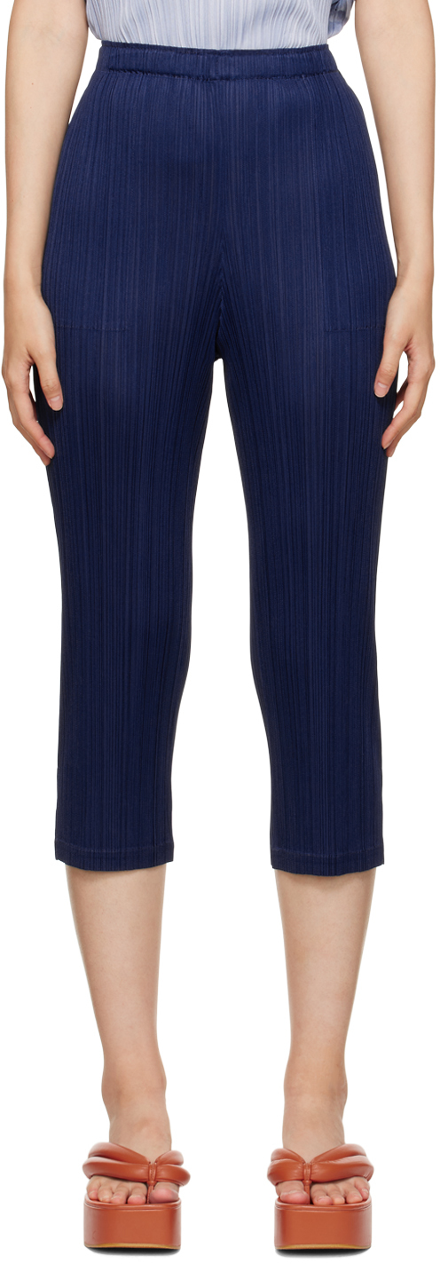ISSEY MIYAKE NAVY MONTHLY COLORS SEPTEMBER TROUSERS