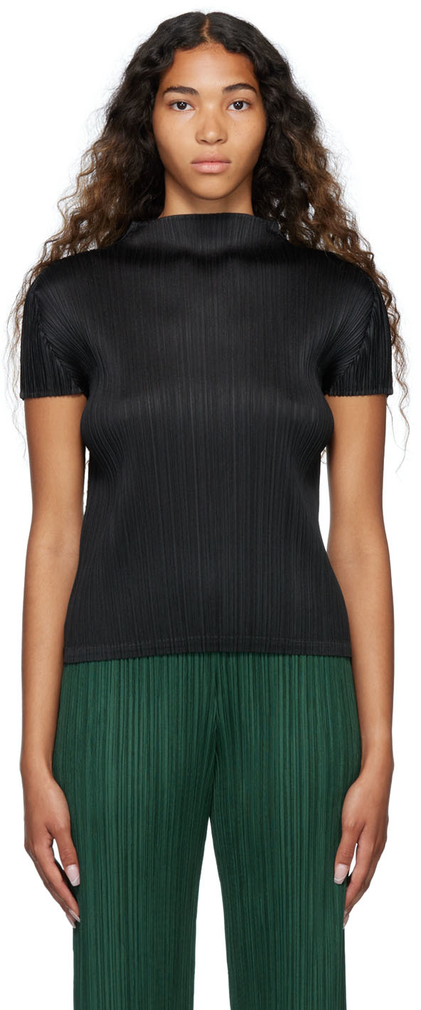 Pleats Please Issey Miyake Black Monthly Colors July Turtleneck