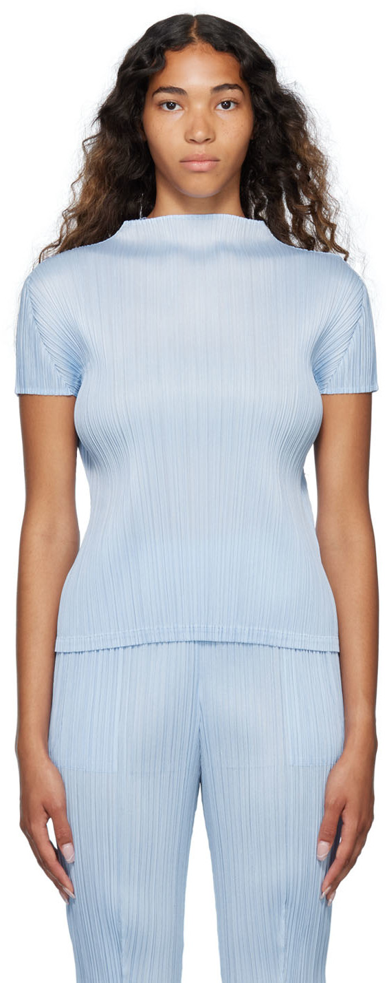Pleats Please Issey Miyake Blue Monthly Colors July Turtleneck
