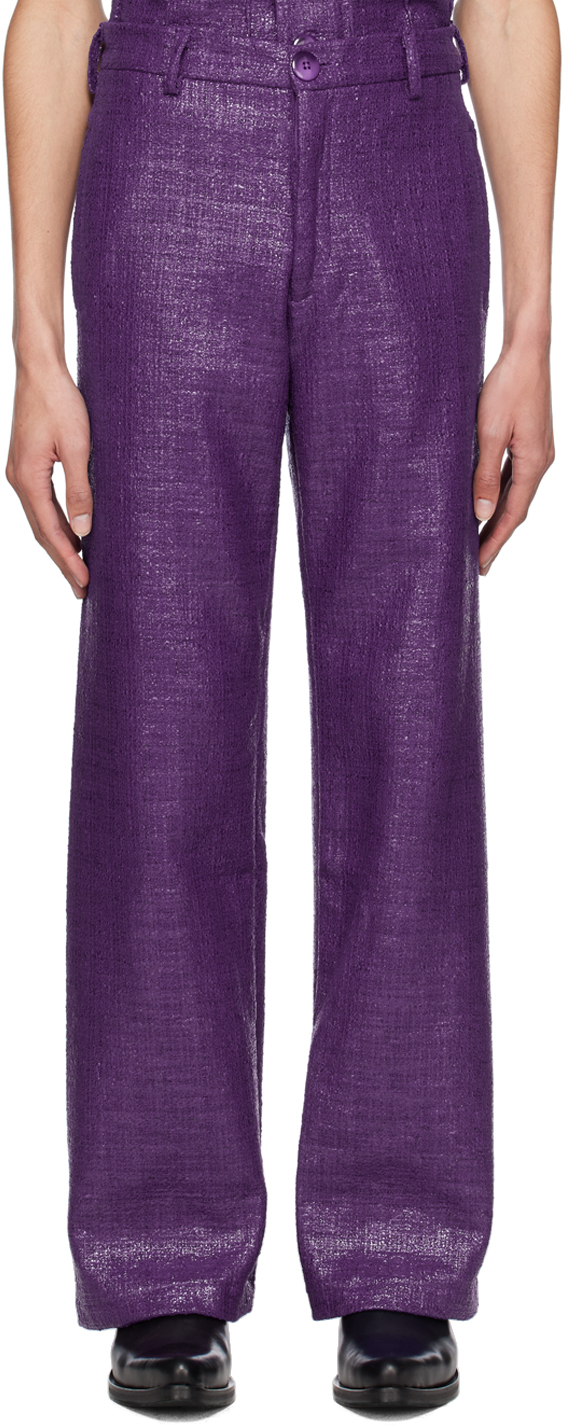Theophilio Purple Lacquered Trousers