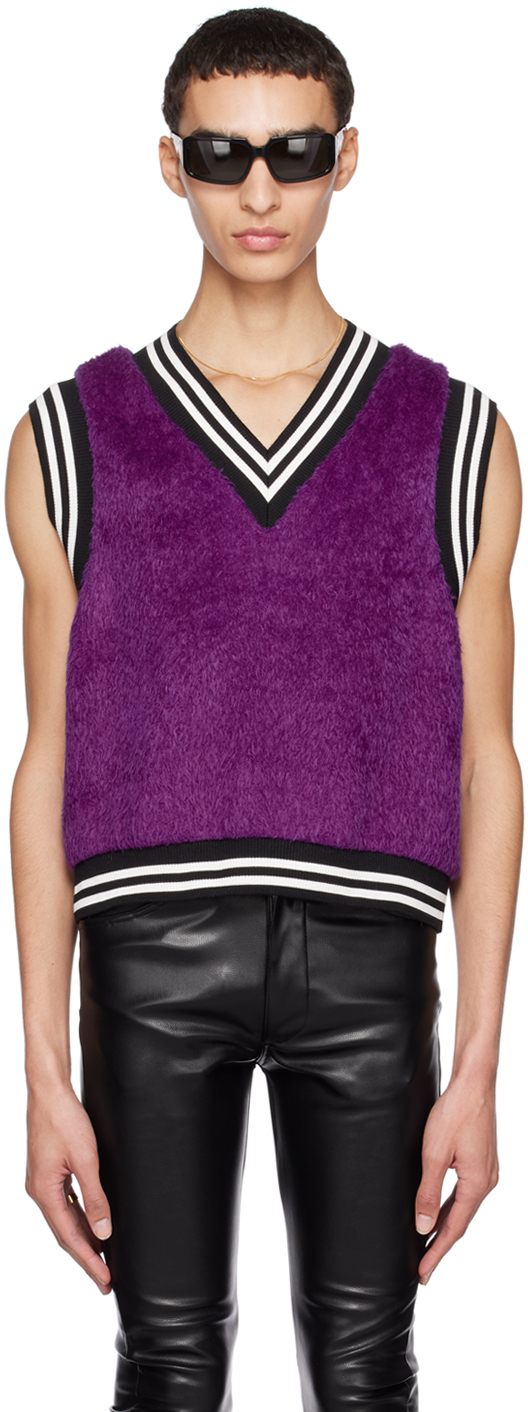 Purple Shag Sweater Vest