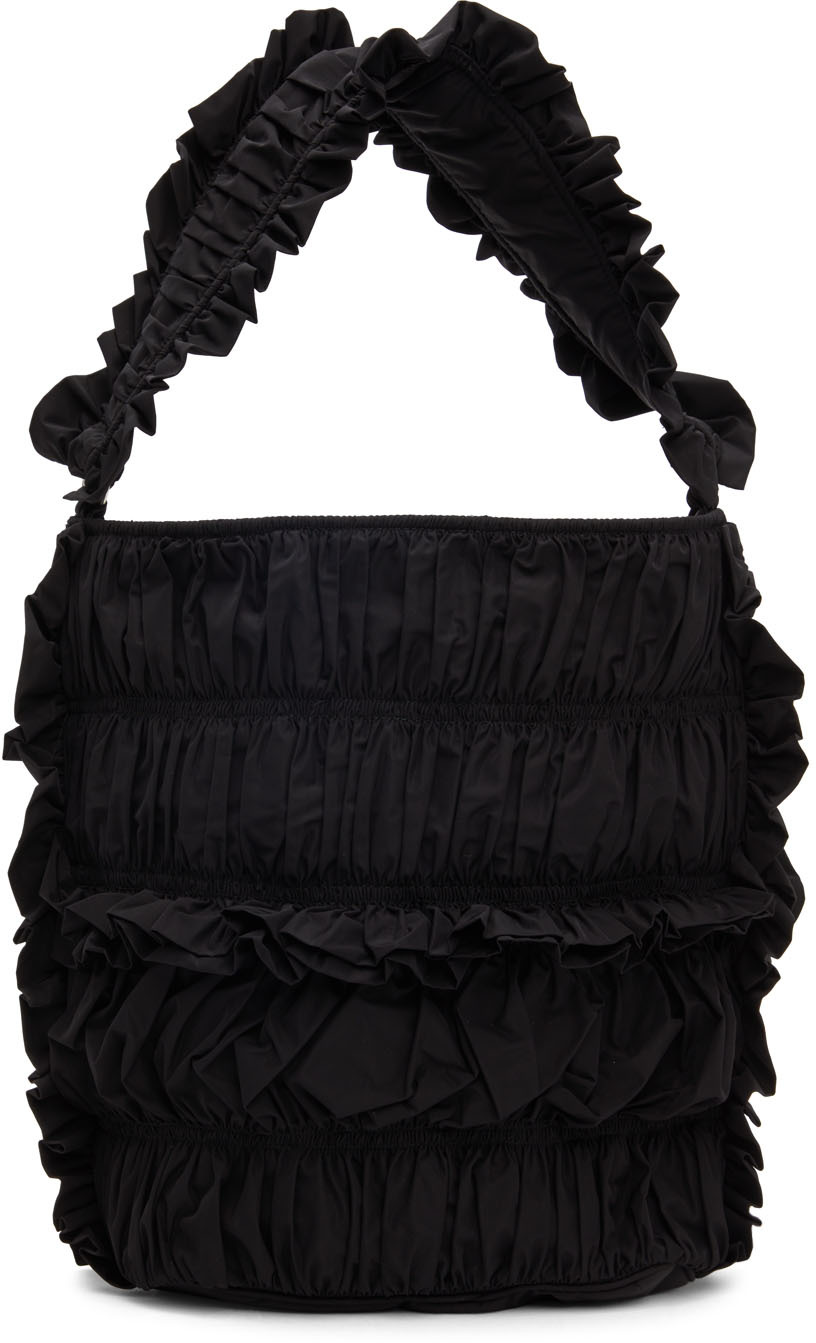 Molly Goddard: Black Kazuko Frill Shoulder Bag | SSENSE Canada