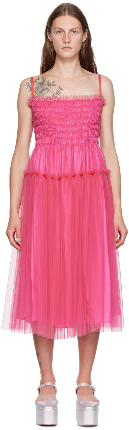 Molly Goddard Pink Curtis Midi Dress