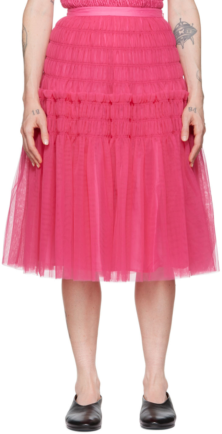 Molly Goddard Pink Ava Midi Skirt