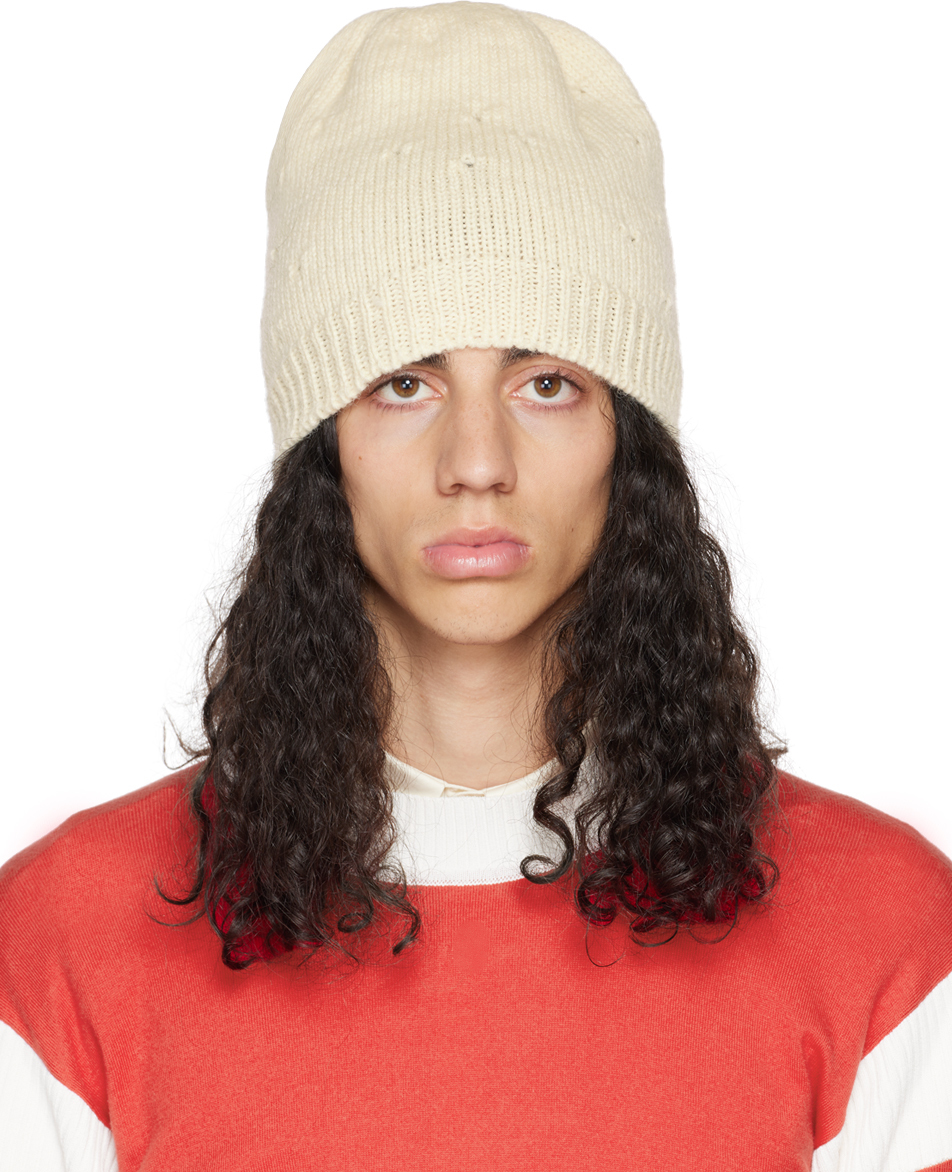 Molly Goddard Off-white Mallory Beanie In Cream