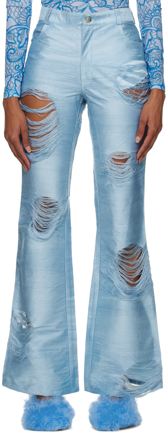 Constança Entrudo Blue Distressed Trousers