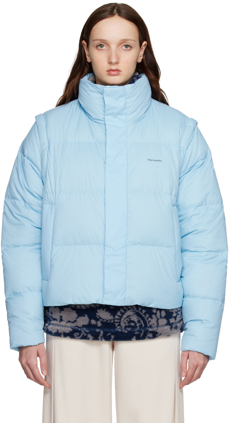 Blue Mads Short Down Jacket by Holzweiler on Sale