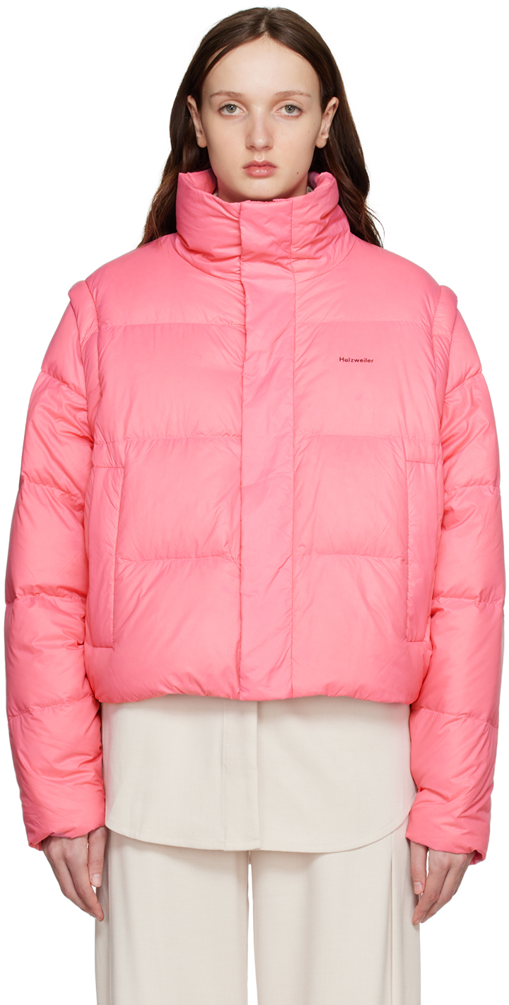 Holzweiler: Pink Mads Short Down Jacket | SSENSE