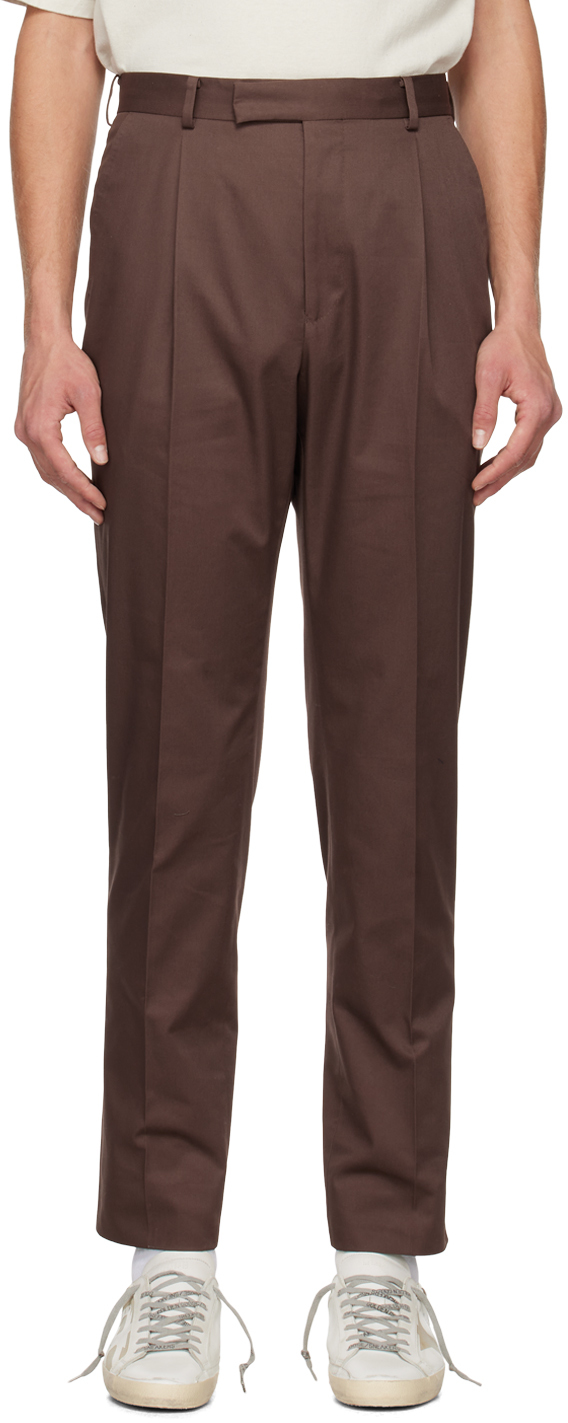 WACKO MARIA: Brown Pleated Trousers | SSENSE UK