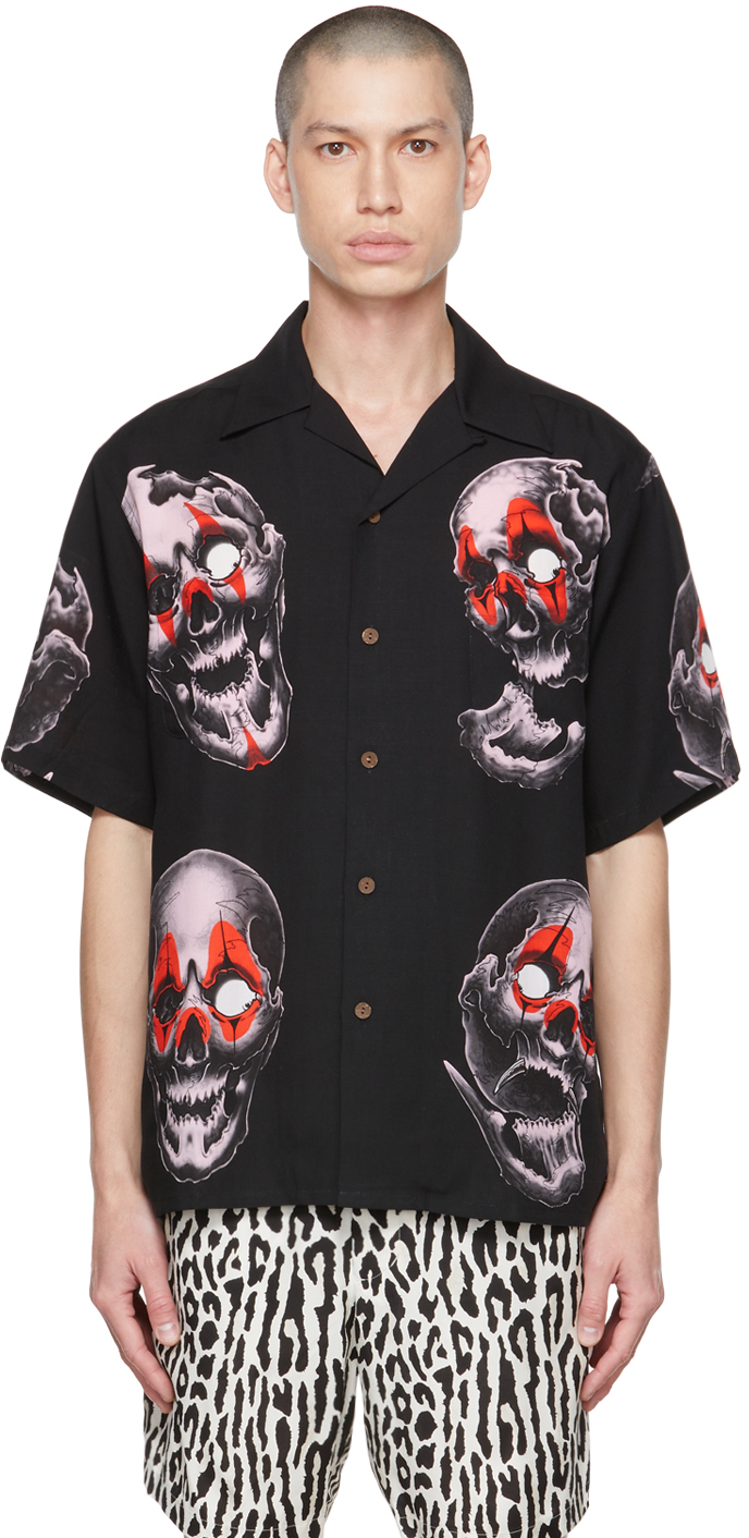 Black 56 Tattoo Studio Edition Shirt by WACKO MARIA on Sale