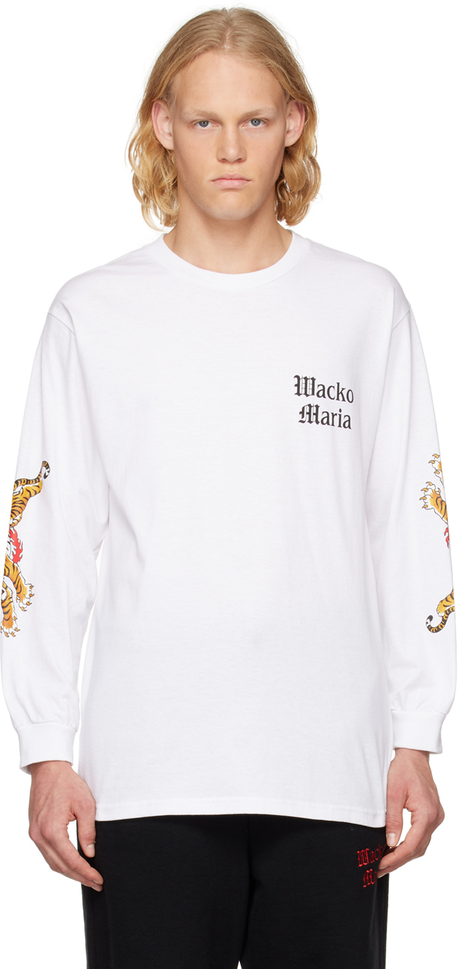 WACKO MARIA: White Tim Lehi Edition Long Sleeve T-Shirt | SSENSE Canada