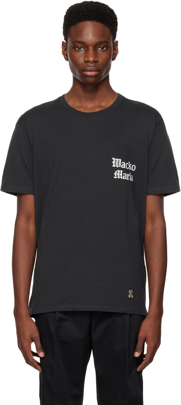 WACKO MARIA: Black Tim Lehi Edition T-Shirt | SSENSE Canada