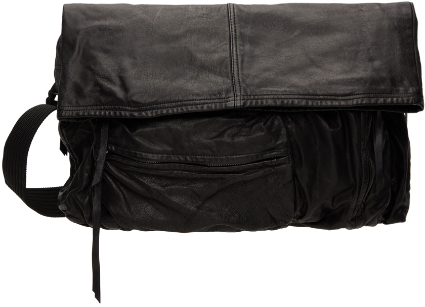 The Viridianne Black Goatskin Messenger Bag SSENSE Canada