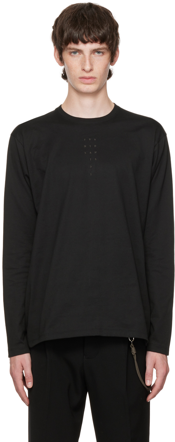 The Viridi-anne Black Embroidered Long Sleeve T-Shirt