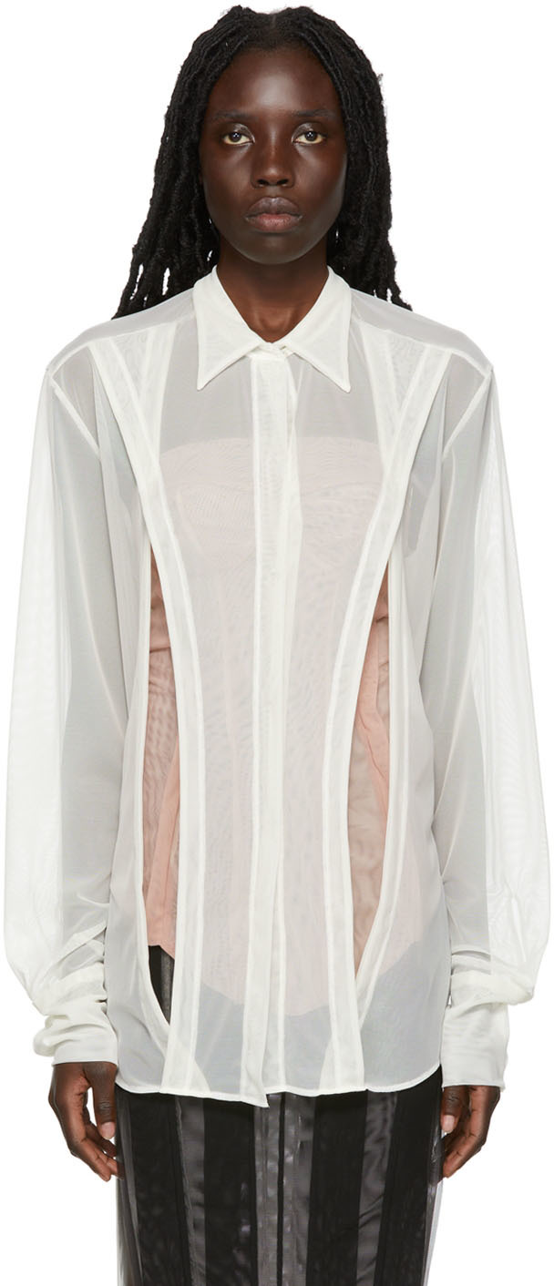 Kathryn Bowen Off-White Slashed Shirt