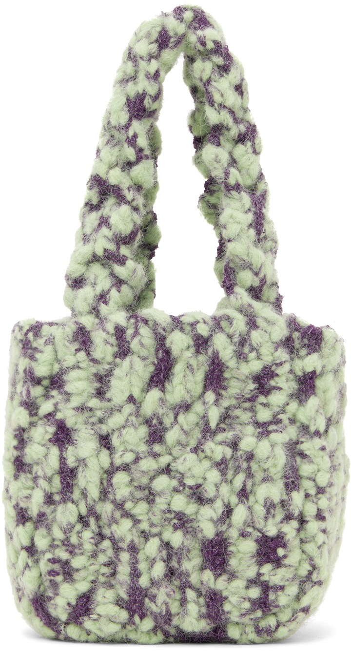 Green & Purple Seamoss Top Handle Bag