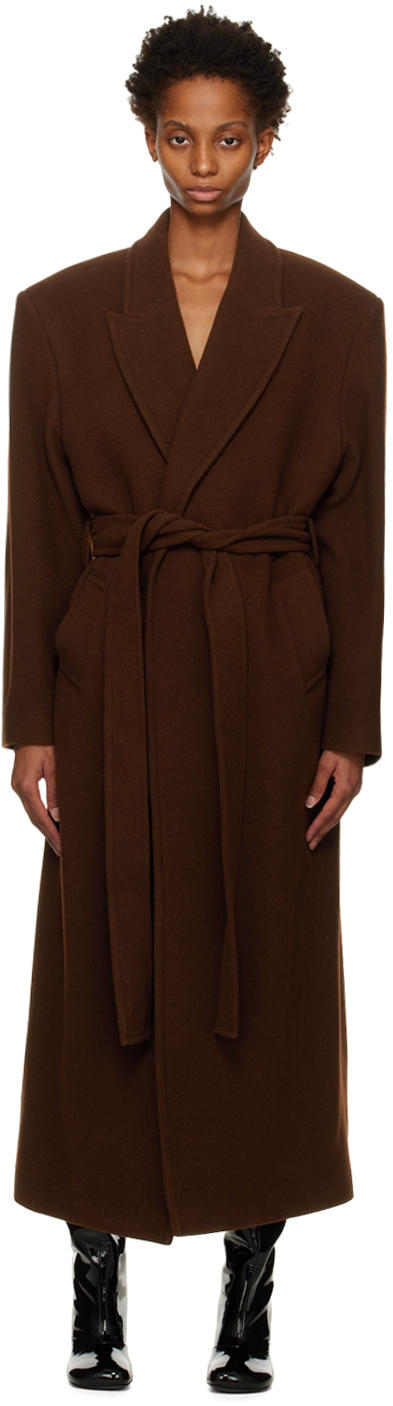 Brown Belted Trench Coat
